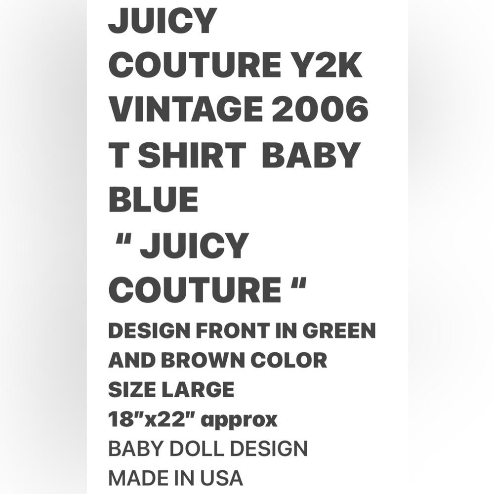 Juicy Couture Vintage Y2K Graphic Tee - Picture 7 of 7